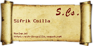 Sifrik Csilla névjegykártya